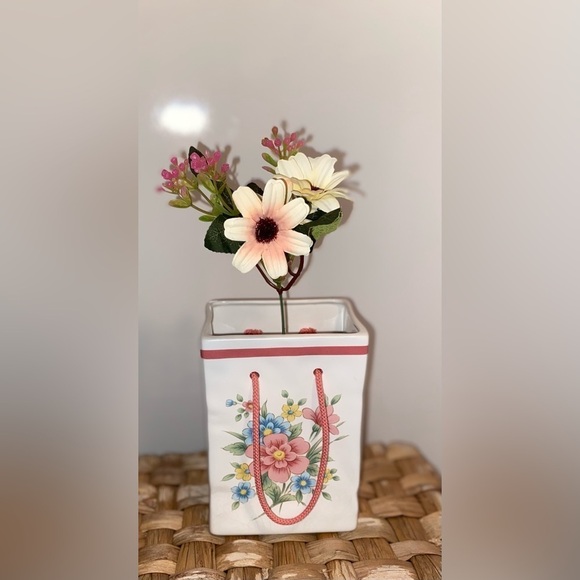 3/55$ Vintage Japan 1986 ceramic rectangular Flower Vase - Picture 4 of 14